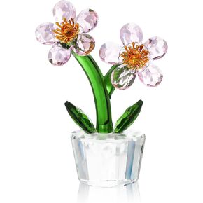 Crystal Sunflower Figurine Glass Flowers CollectibleOrnament for Valentine's Day Wedding Gifts for Her in Saudi Arabia