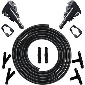 Windshield Washer Nozzles Kit Replacement Fit Chrysler, Dodge, Jeep, Ram, Windshield Nozzle Spray Jet Kit Replaces OEM #: 4805742AB, 5116079AA.