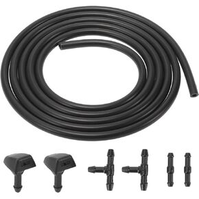 Unifizz 7pcs Front Windshield Washer Nozzles 30655605 2 Meters Windshield Washer Hose with 4pcs Connectors Replaces for Volvo V50 C70 S40