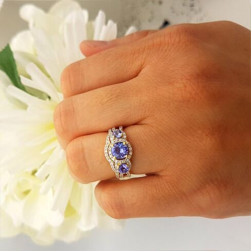 Dazzlingrock Collection 5.5 mm Round Center Gemstone & White Diamond 3 Stone Halo Bridal Engagement Ring Set for Women in 14K Solid Yellow Gold in Kuwait