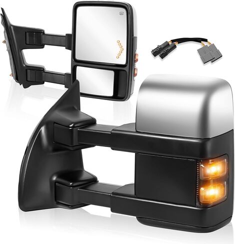 Tow Mirrors Compatible for 2008-2016 Ford F250 F350 F450 F550 Super Duty Black Towing Side Truck Mirror Telescope Power Heated w/Turn light Arrow Light Pair Set in Saudi Arabia