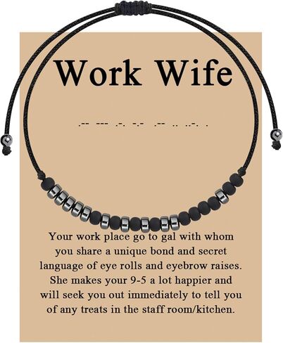 MAOFAED Work Wife Morse Code Bracelet For Her Morse Code Jewelry Work Wife Definition Work Bestie Gift in Kuwait