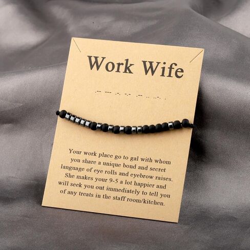 MAOFAED Work Wife Morse Code Bracelet For Her Morse Code Jewelry Work Wife Definition Work Bestie Gift in Kuwait