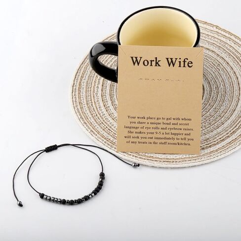 MAOFAED Work Wife Morse Code Bracelet For Her Morse Code Jewelry Work Wife Definition Work Bestie Gift in Kuwait