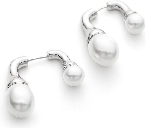 C.Paravano Gold Earrings Dangle Dangle Earrings Pearl Gold Wedding Earrings Gold 18K Gold Plated Earrings for Women 925 Sterling Silver Earrings for Women in Saudi Arabia