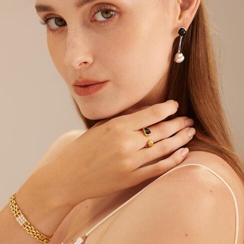 C.Paravano Gold Earrings Dangle Dangle Earrings Pearl Gold Wedding Earrings Gold 18K Gold Plated Earrings for Women 925 Sterling Silver Earrings for Women in Saudi Arabia