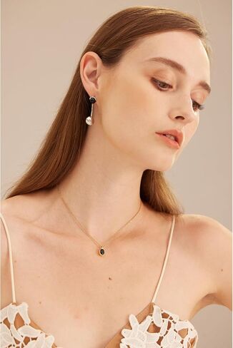 C.Paravano Gold Earrings Dangle Dangle Earrings Pearl Gold Wedding Earrings Gold 18K Gold Plated Earrings for Women 925 Sterling Silver Earrings for Women in Saudi Arabia
