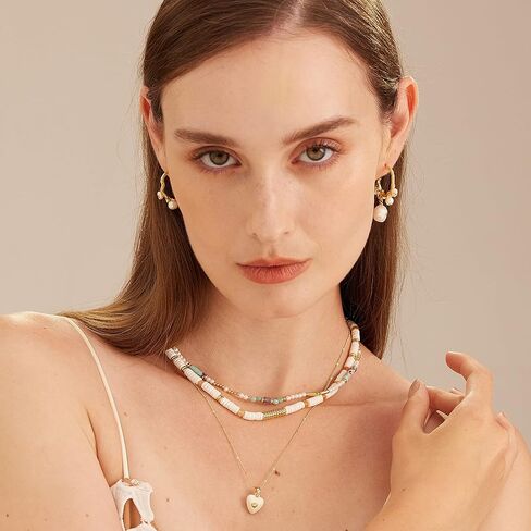 C.Paravano Gold Earrings Dangle Dangle Earrings Pearl Gold Wedding Earrings Gold 18K Gold Plated Earrings for Women 925 Sterling Silver Earrings for Women in Kuwait