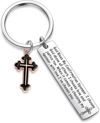 ZNOSVEI Confirmation Sponsor Christmas Keychain Religious Gifts For Women Men Godmother Jewelry in Saudi Arabia