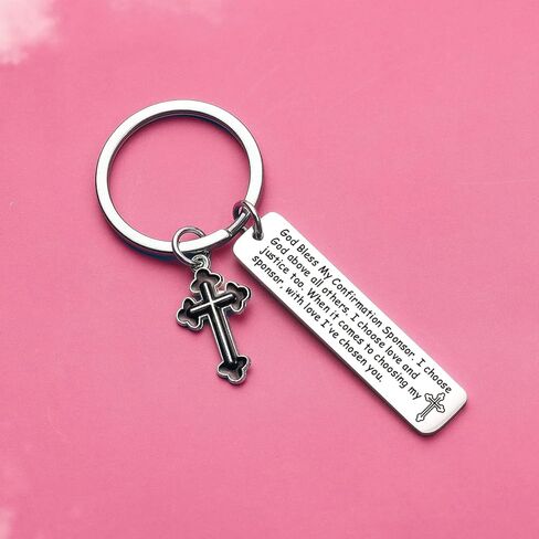 ZNOSVEI Confirmation Sponsor Christmas Keychain Religious Gifts For Women Men Godmother Jewelry in Saudi Arabia