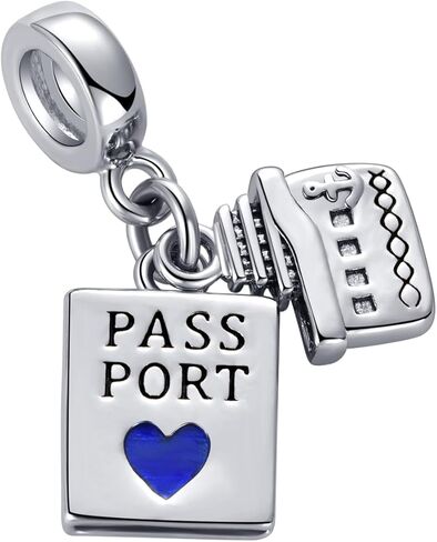 Airplane Ship Travel Passport Charm Compatible with Pandora Charms Bracelets Birthday Charm Gift Charm Bracelet Charms Jewelry Gifts in Saudi Arabia
