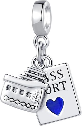 Airplane Ship Travel Passport Charm Compatible with Pandora Charms Bracelets Birthday Charm Gift Charm Bracelet Charms Jewelry Gifts in Saudi Arabia