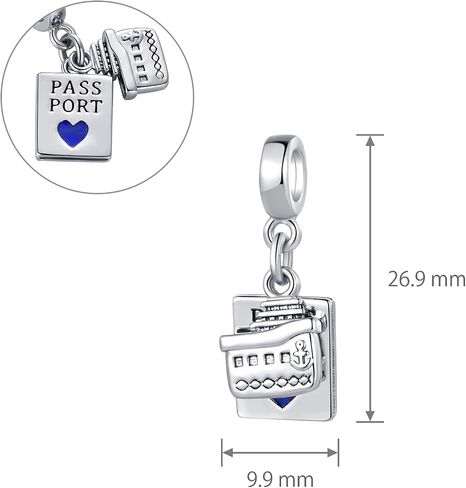 Airplane Ship Travel Passport Charm Compatible with Pandora Charms Bracelets Birthday Charm Gift Charm Bracelet Charms Jewelry Gifts in Saudi Arabia