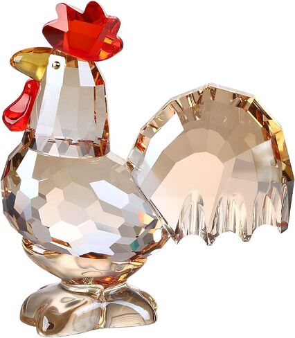 Crystal Rooster Animal Collectible Cute Figurine Ornament Gifts Home Decor (Gold) in Kuwait