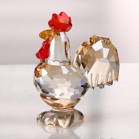 Crystal Rooster Animal Collectible Cute Figurine Ornament Gifts Home Decor (Gold) in Kuwait