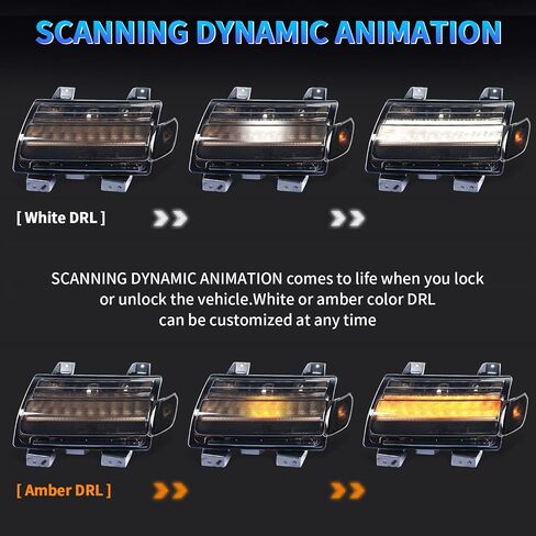 Archaic Smoked LED Turn Signal Lights with DRL & Side Marker Lights for Jeep Wrangler JL Sport S, Sahara, Rubicon, High Altitude 2018-2025,with Animation DRL and Sequential Turn signal in Kuwait