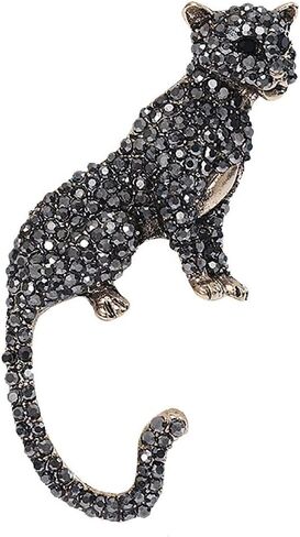 Fashion Leopard Lapel Brooch Pin Crystal Rhinestone Animal Pins Clip Collar Suit Jackets Coat Dress Backpacks Bags Brooches Pins Cool Jewelry Gifts for Women Girls Men Decoration in Saudi Arabia