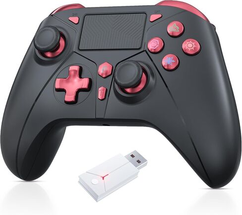 Gamrombo LED Light Up Wireless Controller Replacement for PS4 Controller Compatible with PS4/PS4 Slim/PS4 Pro/Windows PC,Built-in 1000mAh Battery, 3.5mm Audio Jack and Programming/Turbo Function in Saudi Arabia