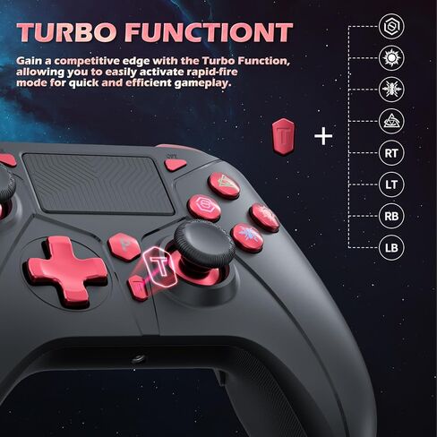 Gamrombo LED Light Up Wireless Controller Replacement for PS4 Controller Compatible with PS4/PS4 Slim/PS4 Pro/Windows PC,Built-in 1000mAh Battery, 3.5mm Audio Jack and Programming/Turbo Function in Saudi Arabia