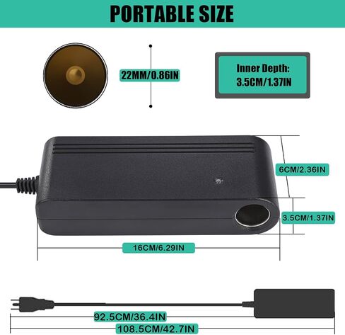 12V 10A Power Adapter Car Charger Converter,Car Cigarette Lighter Socket AC/DC Power Supply Adapter Transformer for Tire Inflator, Car Refrigerator, Car Vacuum Cleaner, and Other Car Devices in Saudi Arabia