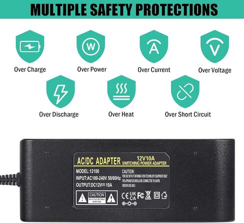 12V 10A Power Adapter Car Charger Converter,Car Cigarette Lighter Socket AC/DC Power Supply Adapter Transformer for Tire Inflator, Car Refrigerator, Car Vacuum Cleaner, and Other Car Devices in Saudi Arabia