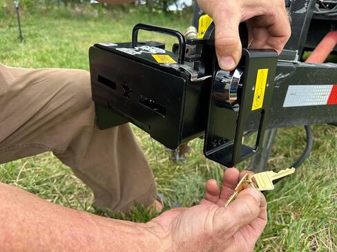 ONE Lock Fits Any Bumper Pull Trailer Strongest! of Any Trailer Lock Available Anywhere, 3/8" Thick Coated Steel! Anvil Trailer Lock See Video for Demonstration. 2-5/16" Ball Included. in Saudi Arabia