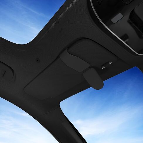 Sunglass Holder for Car 2 Packs, Car Accessories Magnetic Leather Glasses Holder, Sunglass Organizer for car Visor Clip,Car Essentials for New car (Black) in Saudi Arabia