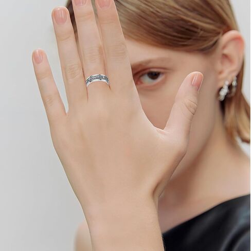 Faith Anxiety Ring for Women 925 Sterling Silver Anxiety Fidget Ring Cross Anxiety Spinner Ring Stress Relief Rings Stackable Rings Anxiety Jewelry Gifts for Women Men in Saudi Arabia