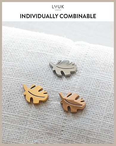 LUUK LIFESTYLE Stainless Steel Earrings, beautiful packaging, jewelry box, gift idea, summer fashion, daily wear, resistant and waterproof, minimalist design, gold, silver, rosegold in Saudi Arabia