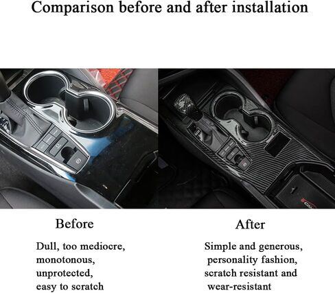Rifoda لعام 2018 2019 2020 2021 2022 Toyota Camry ABS ملحقات وحدة التحكم المركزية غطاء لوحة ناقل الحركة مناسب لـ Carmy XLE XSE وجميع الزخارف الداخلية الهجينة من ألياف الكربون in Kuwait