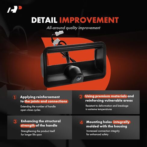 A-Premium Tailgate Handle Bezel Compatible with Chevrolet GMC C1500 C2500 C3500 K1500 K2500 K3500 1988-2000, Textured Black Finish, w/Assembled Camera & Cable in Saudi Arabia