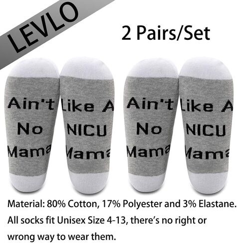 LEVLO NICU Daddy Mama Socks New Born Gift Ain't No Daddy Mama Like A NICU Daddy Mama Socks for Preemie Father Mother Gift in Saudi Arabia