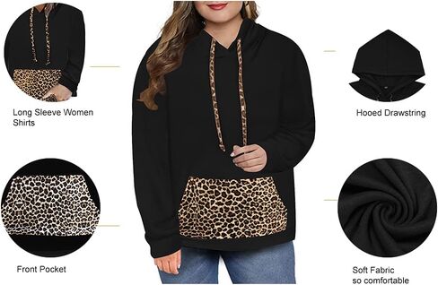 RITERA Plus Size Hoodies For Women Casual Sweatshirt Fall Winter Long Sleeve Oversize Pullover Tops in Saudi Arabia