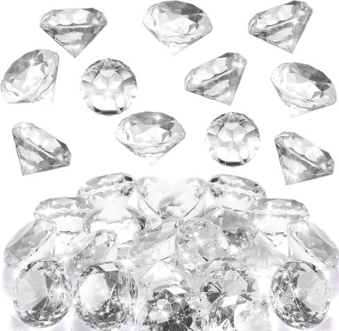 Acrylic Diamond Large Gems Pirate Round Treasure Toy Gems Colorful Treasure Round Gemstones Diamond Shaped Gemstones Large Acrylic Gems for Home Table Scatters Vase Fillers Party Decoration in Kuwait