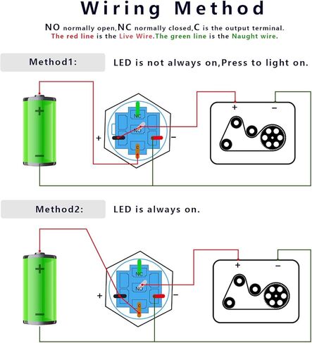مفتاح شريط إضاءة LED 19 مم من mankk 12 فولت مقاوم للماء من الفولاذ المقاوم للصدأ، مفتاح زر ضغط SPST تشغيل/إيقاف LED أزرق، مع قابس مقبس سلكي، لشاحنة قارب السيارة P-L-19-01-BK-BU in Kuwait