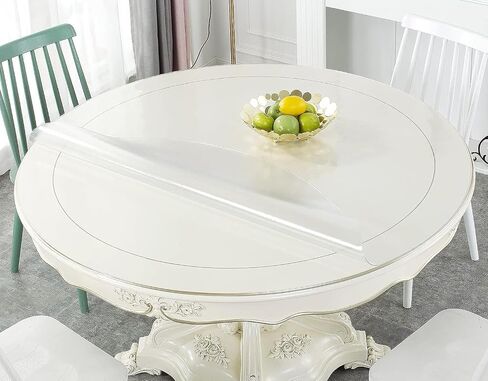 Warmstar Clear Table Protector 2mm Thick, Dia.48 Inch Round Clear Table Cover Protector, Plastic Table Cover, Clear Desk Mat Desk Pad, Desk Protector Mat for Coffee Table, Writing Desk, Dining Room in Saudi Arabia