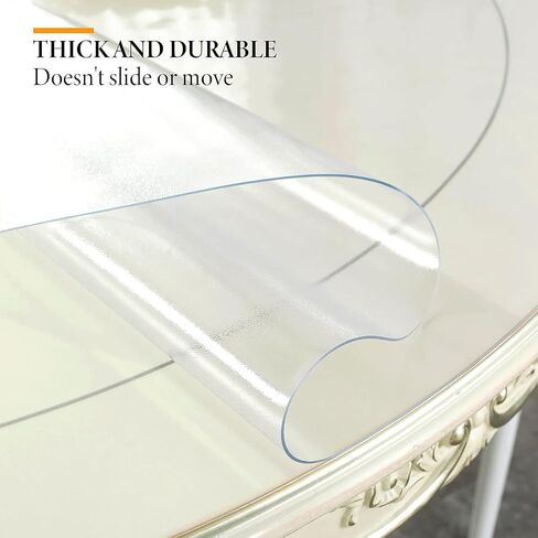 Warmstar Clear Table Protector 2mm Thick, Dia.48 Inch Round Clear Table Cover Protector, Plastic Table Cover, Clear Desk Mat Desk Pad, Desk Protector Mat for Coffee Table, Writing Desk, Dining Room in Saudi Arabia