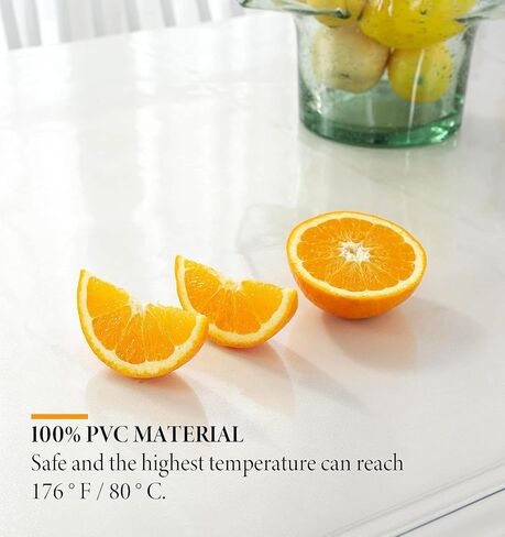 Warmstar Clear Table Protector 2mm Thick, Dia.48 Inch Round Clear Table Cover Protector, Plastic Table Cover, Clear Desk Mat Desk Pad, Desk Protector Mat for Coffee Table, Writing Desk, Dining Room in Saudi Arabia