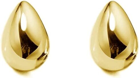 Small Teardrop Chunky Open Hoop 925 Sterling Silver Stud Earrings for Women Minimalist Dome Half Huggie Hoops Hypoallergenic Trendy Fashion Jewelry Gifts Bff Her Birthday Wife Mom in Saudi Arabia