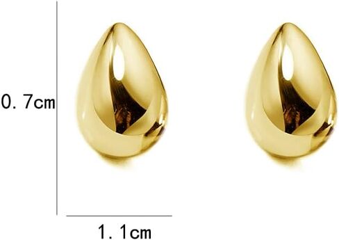 Small Teardrop Chunky Open Hoop 925 Sterling Silver Stud Earrings for Women Minimalist Dome Half Huggie Hoops Hypoallergenic Trendy Fashion Jewelry Gifts Bff Her Birthday Wife Mom in Saudi Arabia