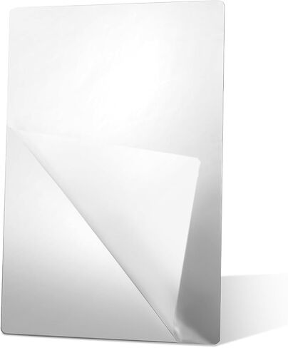 Self Adhesive Acrylic Mirror Sheet, Flexible Mirror Tiles Self Adhesive Wall Mirror Stickers Frameless Mirror Bathroom Mirror Wall Shatterproof Mirror Stickers for Walls Bathroom (11.8x7.9 Inches) in Saudi Arabia