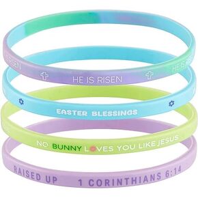Creative Brands Faithworks Threads of Faith Multicolor One Size Silicone Stretch Bracelet 4 Piece Set