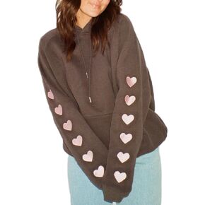 Sastianaen Cute Graphic Hoodies for Teen Girls Y2k Oversized Print Hoodie Vintage Preppy Pullover Sweatshirt