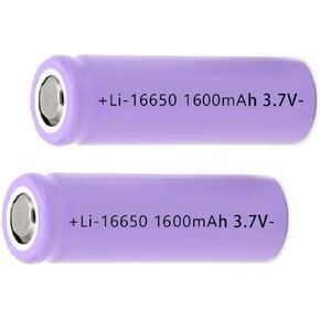 16650 Rechargeable Battery,16650 Battery 1600mAh 3.7V High Capacity Button Top Rechargeable Battery for Flashlights Torches