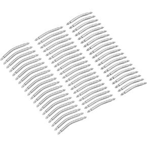 uxcell 18mm 20mm 22mm Curved Spring Bar Pins 1.8mm Dia Stainless Steel Double Flanged End Watch Band Link Pin 60pcs