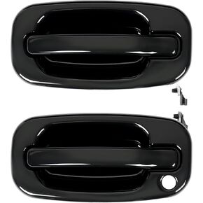 KUAFU Exterior Door Handles Compatible with 1999-2007 Chevy Chevrolet Silverado Suburban Tahoe Avalanche/GMC Sierra Yukon/Cadillac Escalade Outside Door Handles w/1 Keyhole Black FLR