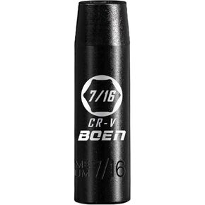 BOEN 3/8" Drive Deep Impact Sockets, Premium Impact Socket, 7/16" Socket, SAE, 6 Point,Cr-V Steel with Laser Marking - Strong and Durable