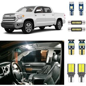 Tundra LED Lights Bulbs Package Interior Exterior 18 Piece Lighting Kit + Cargo and License Plate Lights fits 2007 2008 2009 2010 2011 2012 2013 2014 2015 2016 2017 2018 2019 2020 2021, White