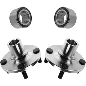 TRQ Front Rear Wheel Hub & Bearing Pair Set for Mazda Protege Miata