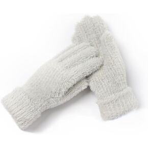 Womens Gloves for Cold Weather – Knit Warm Gloves, Touchscreen Winter Gloves for Women Trendy Men Furry Wool